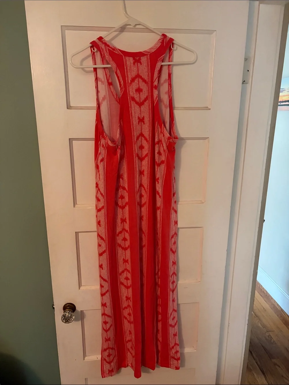 J Crew Coral Pink Patterned Maxi Dress